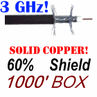RG6 3 GHz 60% Shield Coaxial Cable Black