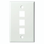 3 Port Keystone Wall Plate in White or Almond