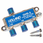 HOLLAND 3-Way Horizontal Splitter 5-1000 MHz. -W- Ground