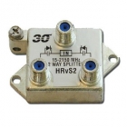 HOLLAND 2-Way Vert. Splitter 15-2150 MHz. Power Pass -W- Grd.