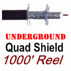 RG11 Quad Shield Burial Coaxial Cable 1000'  Bulk 