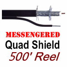 500 FT RG11 Quad Shield Coaxial Cable for Underground Use