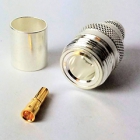 N Female Connector for Coaxial Cable | Silver on Brass | Gold Center Pin | LMR-400 / RG-213 / RG-11