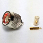 N Male Connector for Coaxial Cable | Silver on Brass | Gold Center Pin | LMR-240 / RG-8X