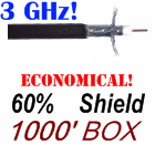 RG6 3 GHz 60% Shield Coaxial Cable Black