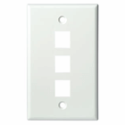 3 Port Keystone Wall Plate in White or Ivory