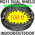 RG11 TRI Shield Coaxial Cable for CATV / TV Antenna 100 Feet
