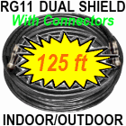 RG11 TRI Shield Coaxial Cable for CATV / TV Antenna 125 Feet