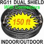 RG11 TRI Shield Coaxial Cable for CATV / TV Antenna 150 Feet