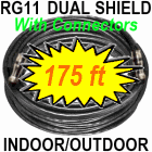 RG11 TRI Shield Coaxial Cable for CATV / TV Antenna 175 Feet