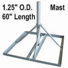 Non-Penetrating Roof Mount with 1.25" O.D. by 60" Mast
