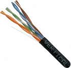 1000 FT Bulk Black Cat6 Stranded Cable UTP CMR Rated 