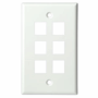 6 Port Keystone Wall Plate in White or Ivory