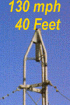 ROHN 25G Complete 40 Foot 130 MPH Guyed Tower R-25G130R040