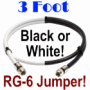 3 Foot RG6 Coaxial Jumper Cable
