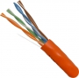 1000 FT Bulk Orange Cat6 Stranded Cable UTP CMR Rated 