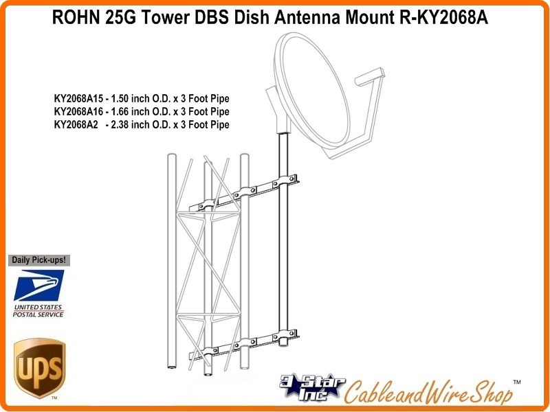 R-KY2068A16 Dish Mount ROHN KY2068A16 Side Arm Mount Assembly for 25G Tower 